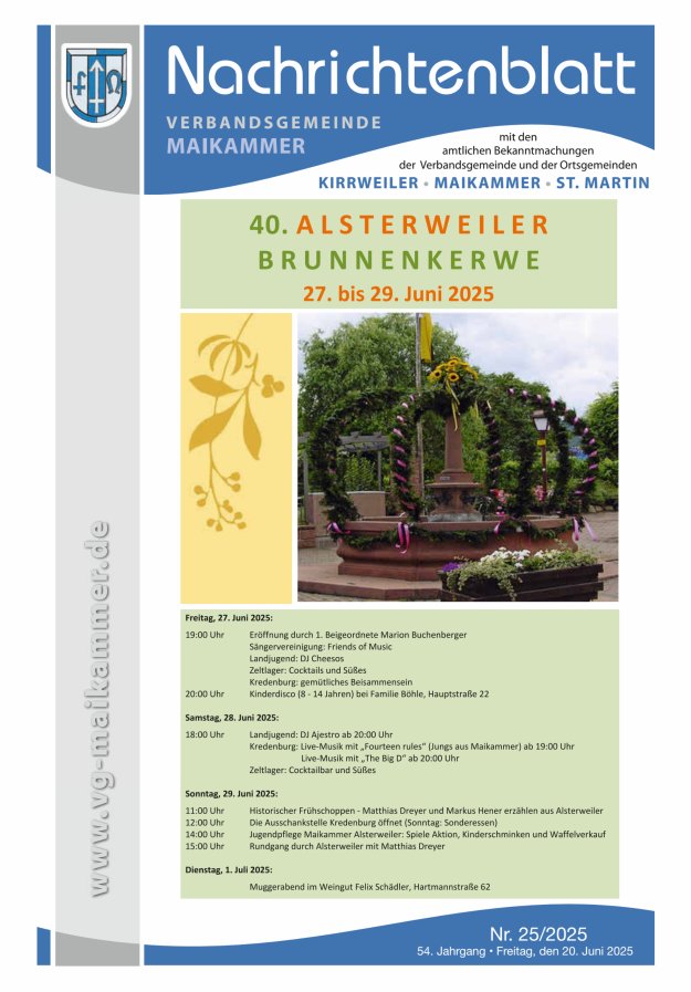 Nachrichtenblatt VG Maikammer Titelblatt 25/2025