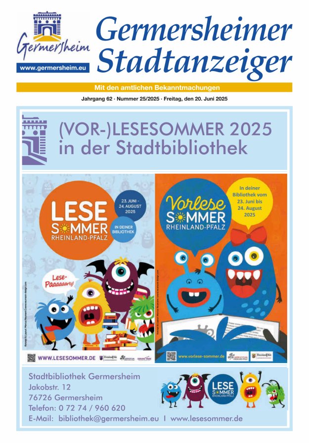 Germersheimer Stadtanzeiger Titelblatt 25/2025