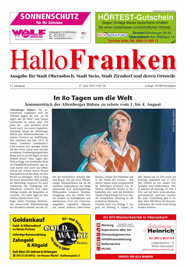 Hallo Franken Fürther Umland Titelblatt 06/2025
