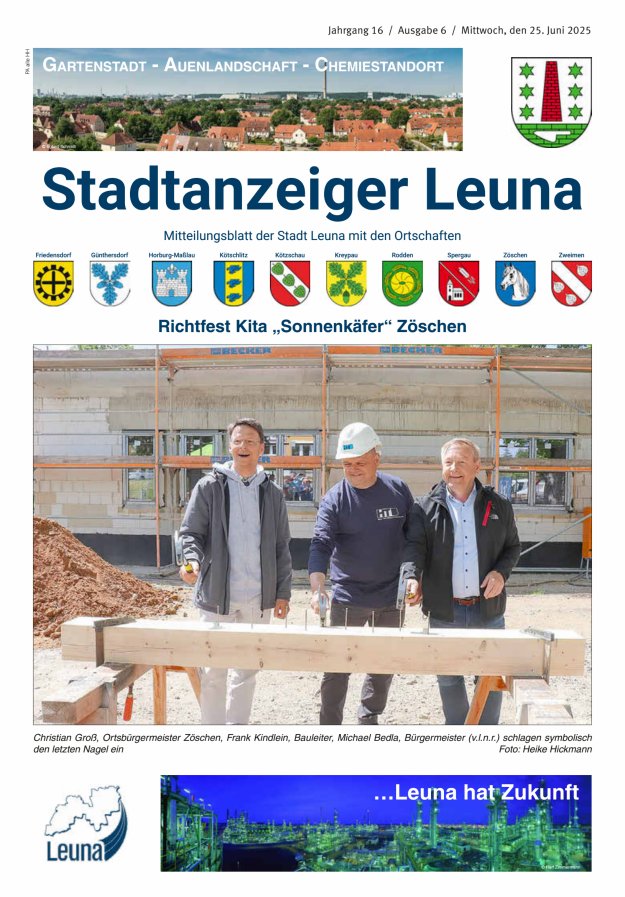 Stadtanzeiger – Mitteilungsblatt der Stadt Leuna mit den Ortschaften Titelblatt 06/2025