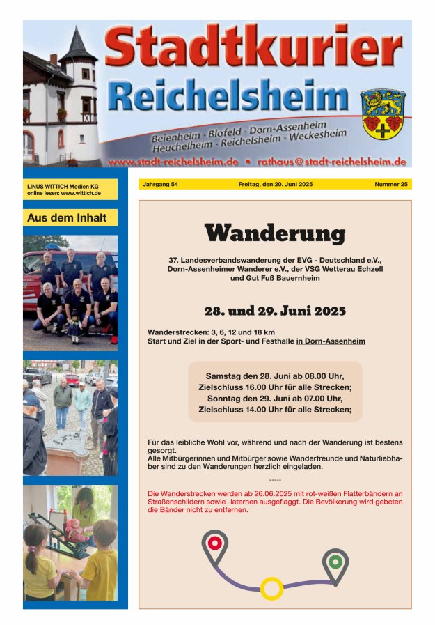 Stadtkurier Reichelsheim Titelblatt 25/2025