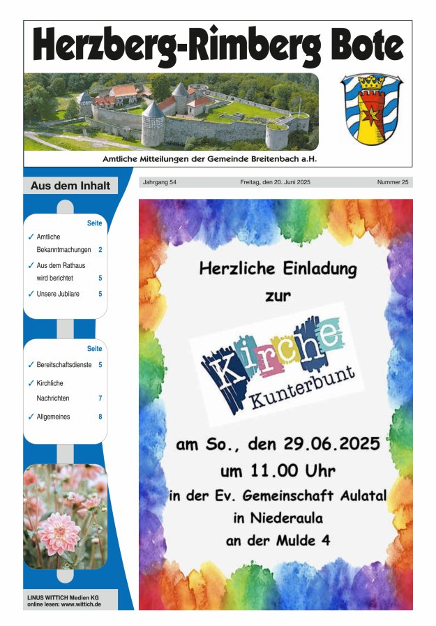 Herzberg-Rimberg Bote Titelblatt 25/2025