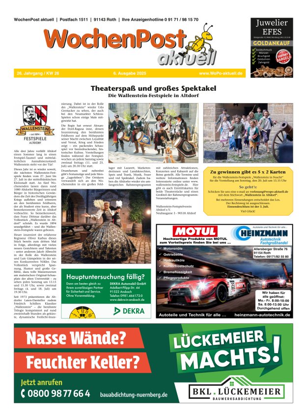 Wochenpost aktuell Titelblatt 07/2025