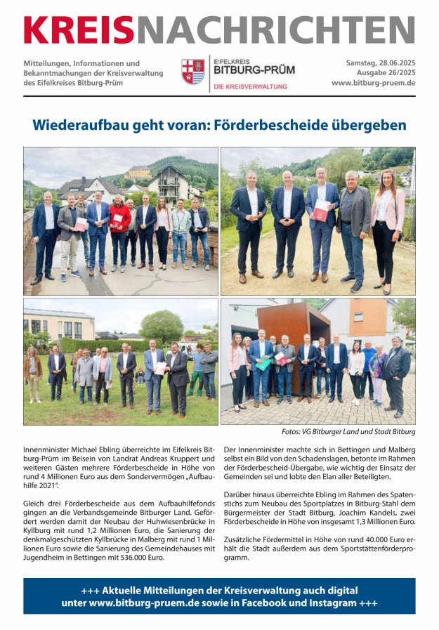 Kreis Bitburg-Prüm Titelblatt 26/2025