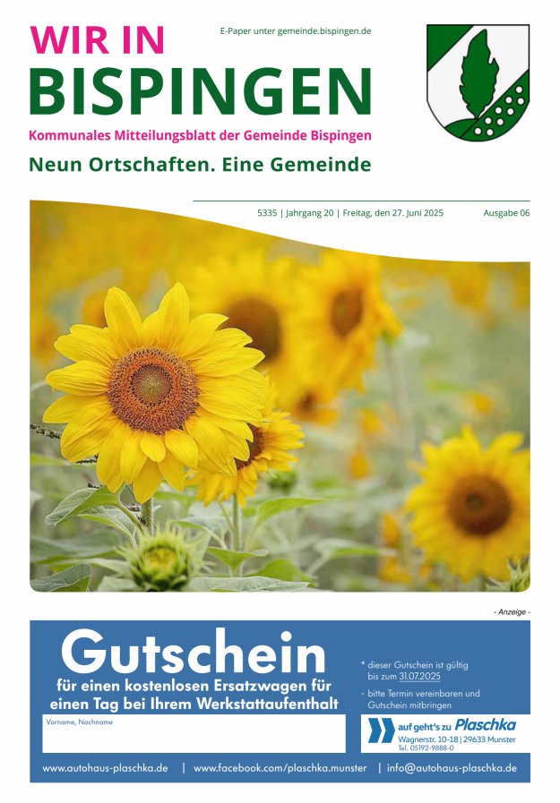 Wir in Bispingen Titelblatt 06/2025