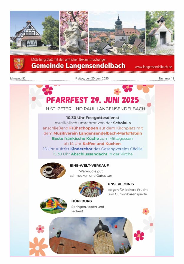 Mitteilungsblatt - Gemeinde Langensendelbach Titelblatt 13/2025