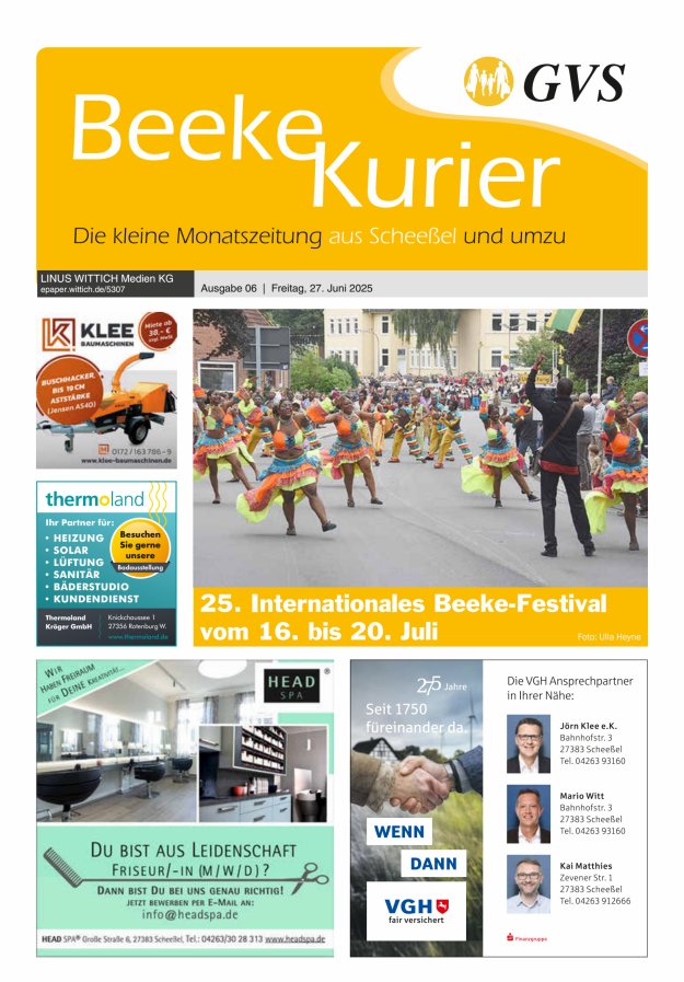 Beeke Kurier Titelblatt 06/2025