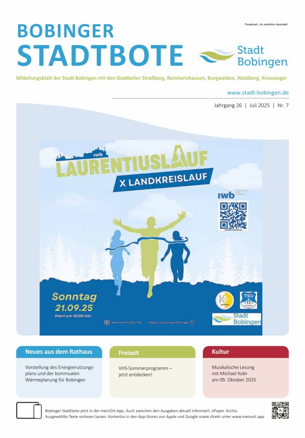 Bobinger Stadtbote Titelblatt 07/2025