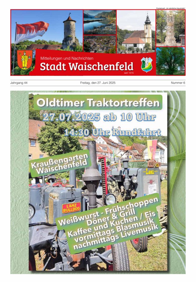Stadt Waischenfeld - Mitteilungen und andere Nachrichten Titelblatt 06/2025