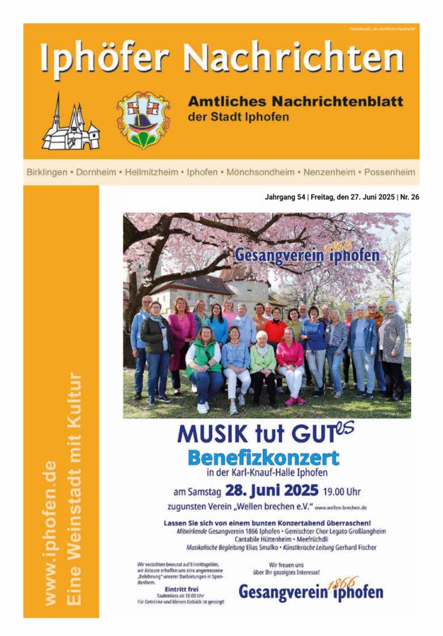 Iphöfer Nachrichten Titelblatt 26/2025