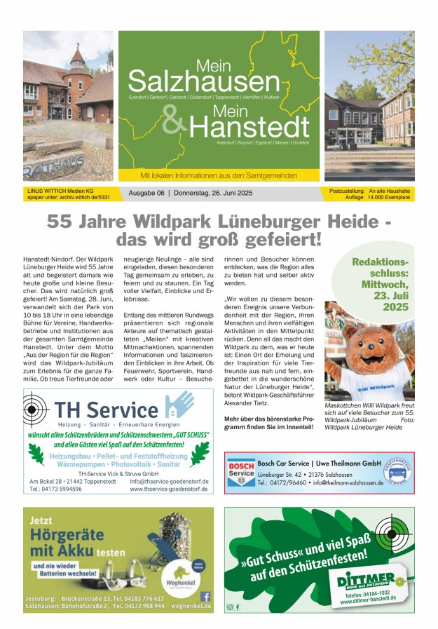Mein Salzhausen   Mein Hanstedt Titelblatt 06/2025