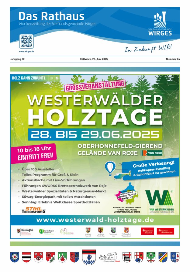 Das Rathaus - Informationen für die Bürger in der VG Wirges Titelblatt 26/2025