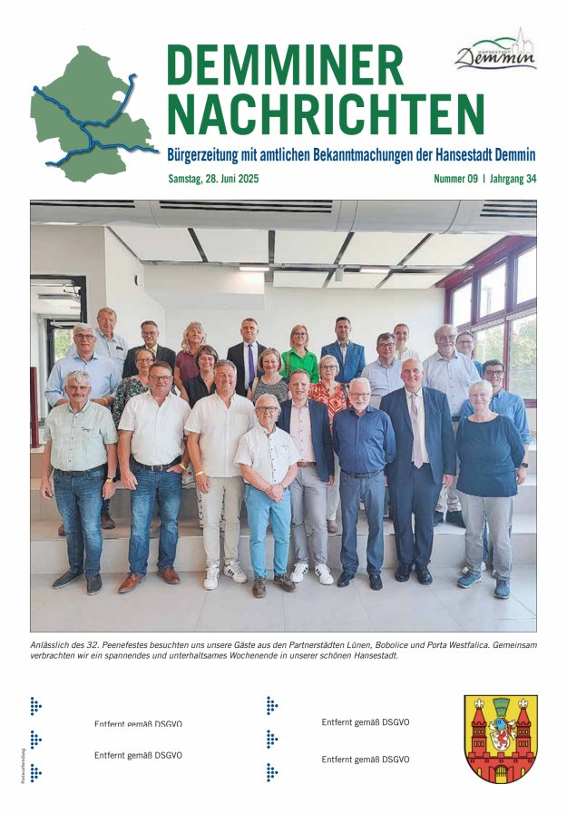 Demminer Nachrichten Titelblatt 09/2025