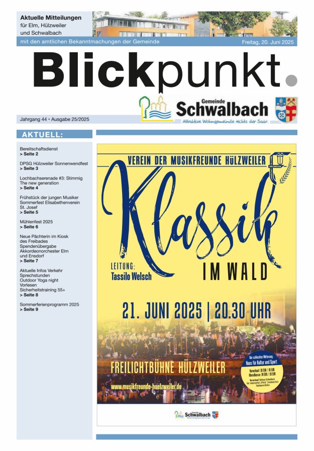 Blickpunkt Schwalbach Titelblatt 25/2025