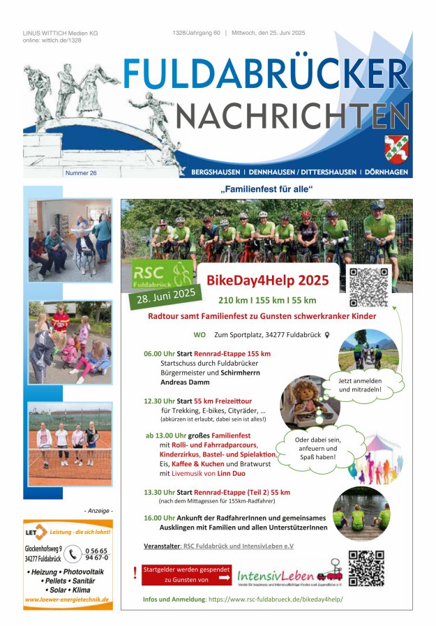 Fuldabrücker Nachrichten Titelblatt 26/2025