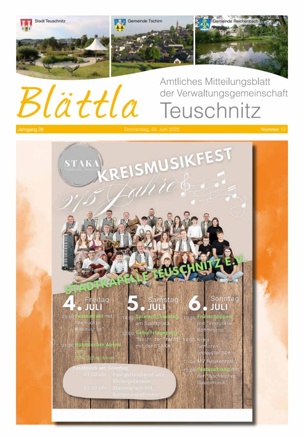 VG-Nachrichten Teuschnitz Titelblatt 13/2025