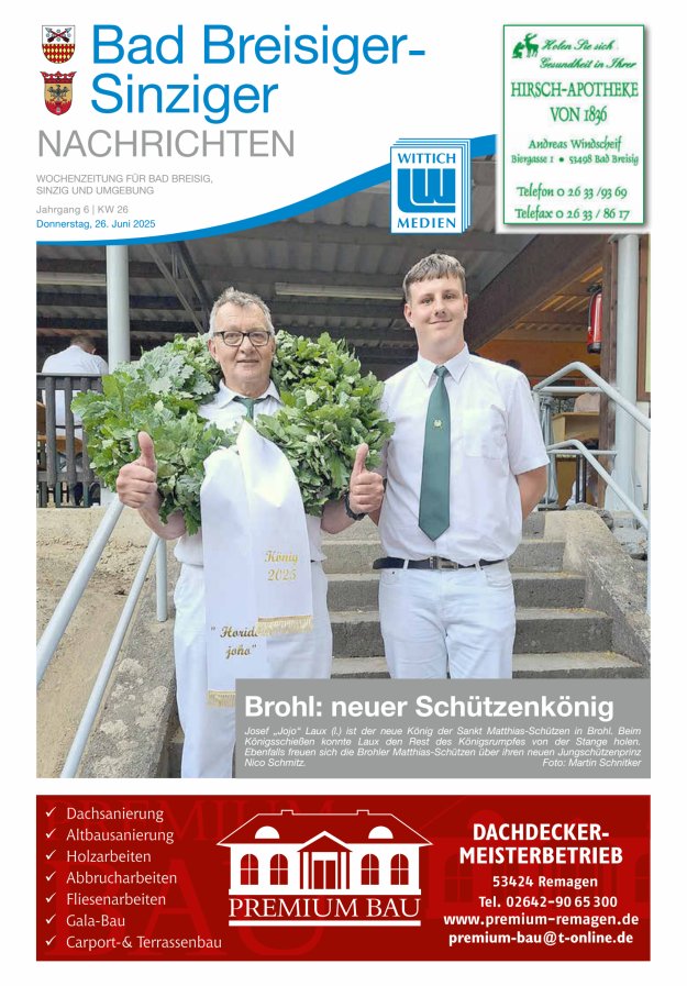 Bad Breisiger-Sinziger Nachrichten Titelblatt 26/2025