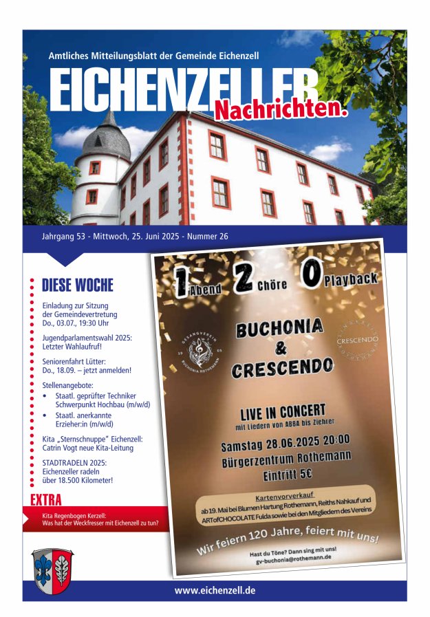 Amtliches Mitteilungsblatt der Gemeinde Eichenzell Titelblatt 26/2025