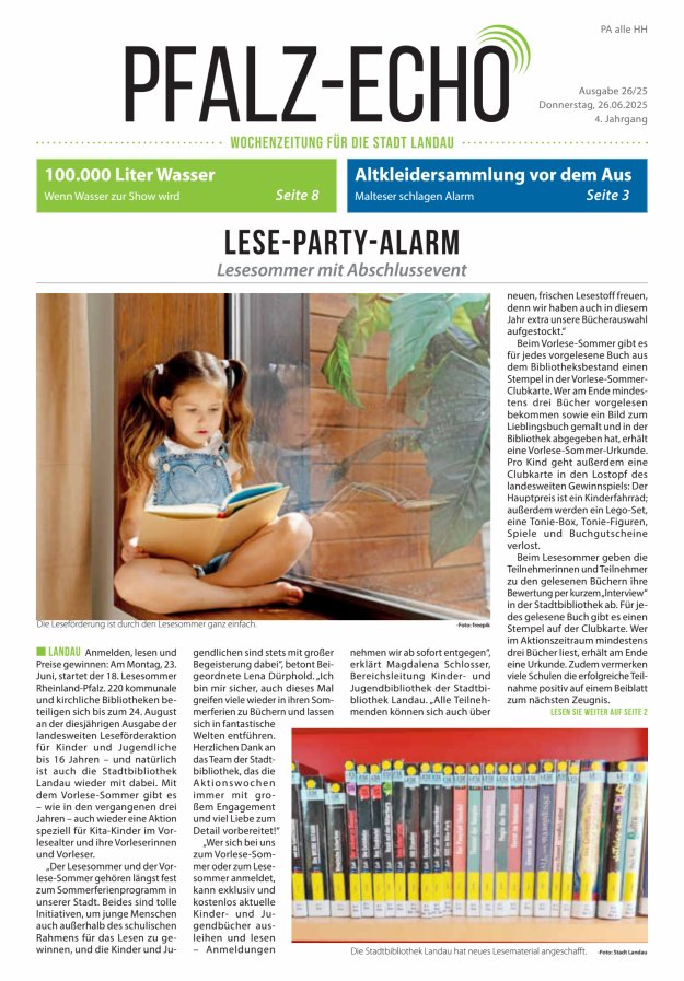 Pfalz-Echo Titelblatt 26/2025