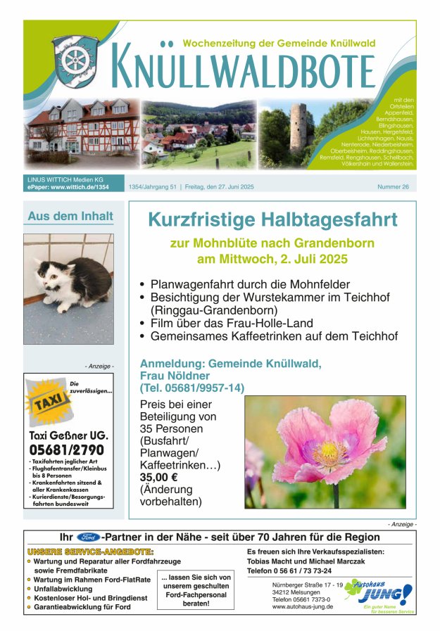 Knüllwaldbote Titelblatt 26/2025