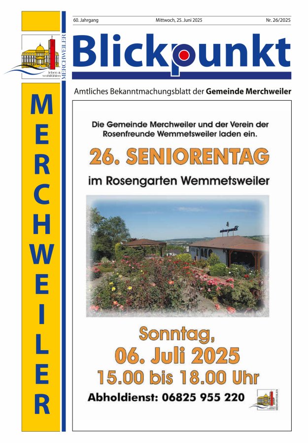 Blickpunkt Merchweiler Titelblatt 26/2025