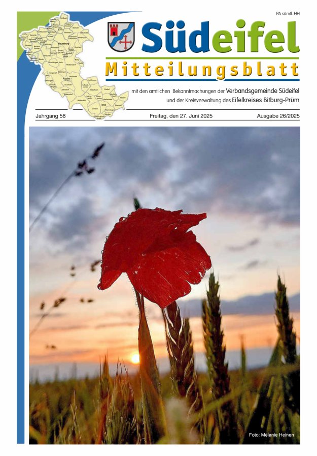 Mitteilungsblatt Südeifel Titelblatt 26/2025