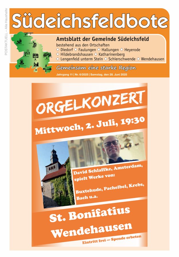 Amtsblatt der Gemeinde Südeichsfeld Titelblatt 06/2025