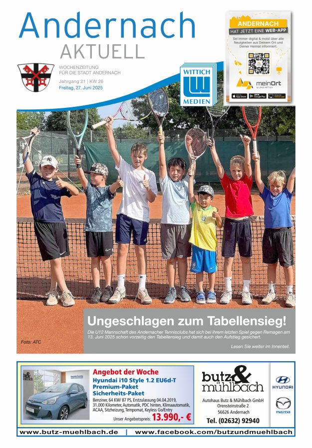 Andernach aktuell Titelblatt 26/2025