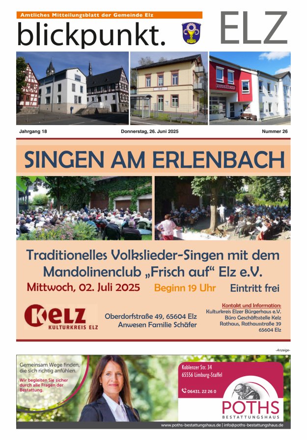Blickpunkt Elz Titelblatt 26/2025