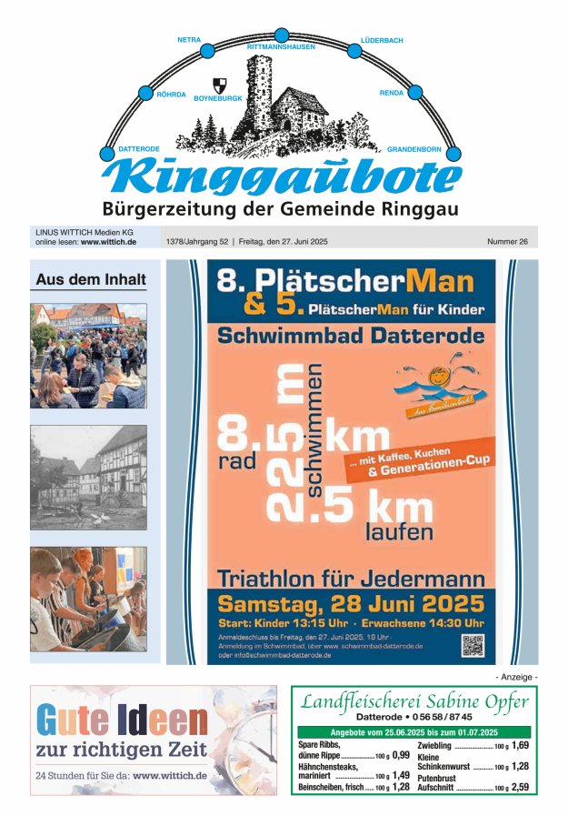 Ringgaubote Titelblatt 26/2025