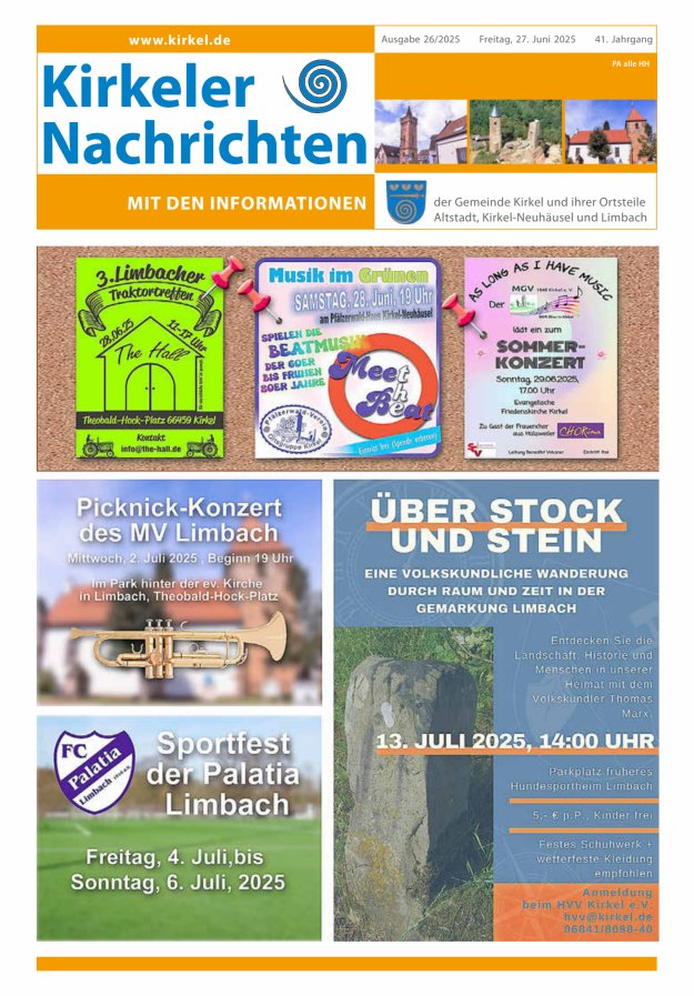 Kirkeler Nachrichten Titelblatt 26/2025