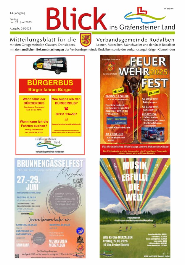 Blick ins Gräfensteiner Land VG Rodalben Titelblatt 26/2025