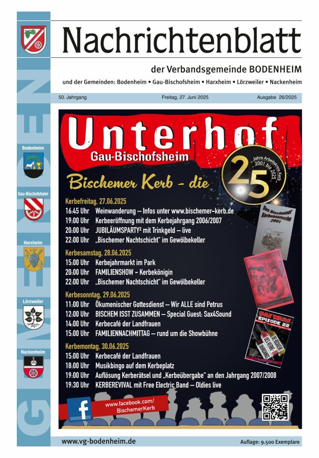 Nachrichtenblatt der VG Bodenheim              Titelblatt 26/2025