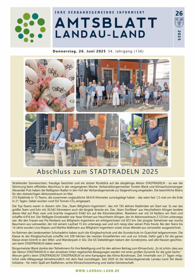 Amtsblatt VG Landau-Land Titelblatt 26/2025