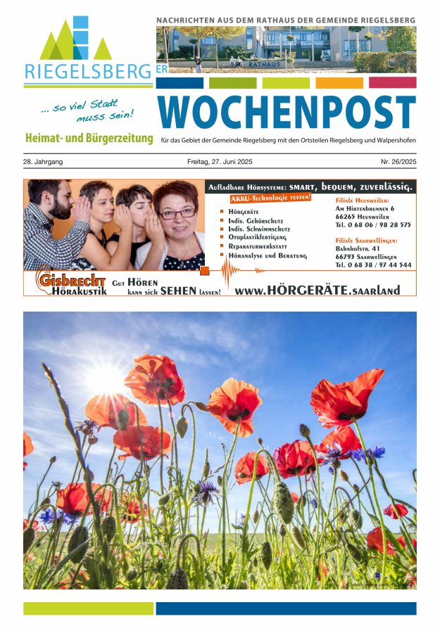 Riegelsberger Wochenpost Titelblatt 26/2025