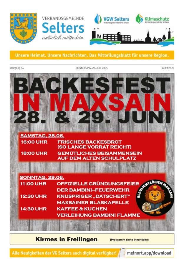 Unsere Verbandsgemeinde Selters Ww Titelblatt 26/2025