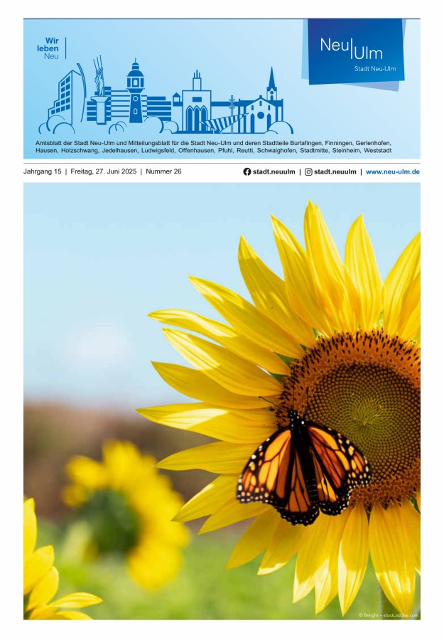 Amtsblatt der Stadt Neu-Ulm und Mitteilungsblatt für die Stadt Neu-Ulm Titelblatt 26/2025