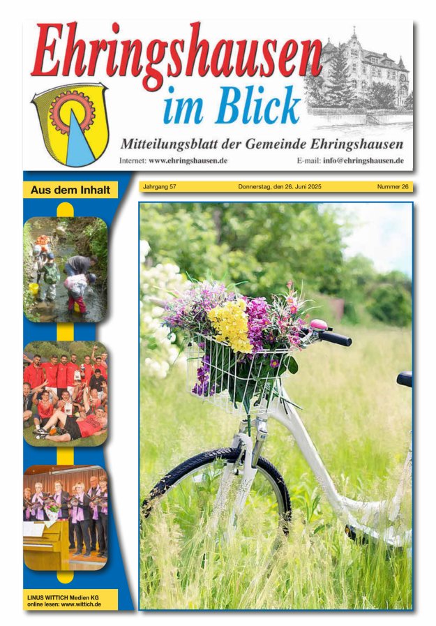 Mitteilungsblatt der Gemeinde Ehringshausen Titelblatt 26/2025