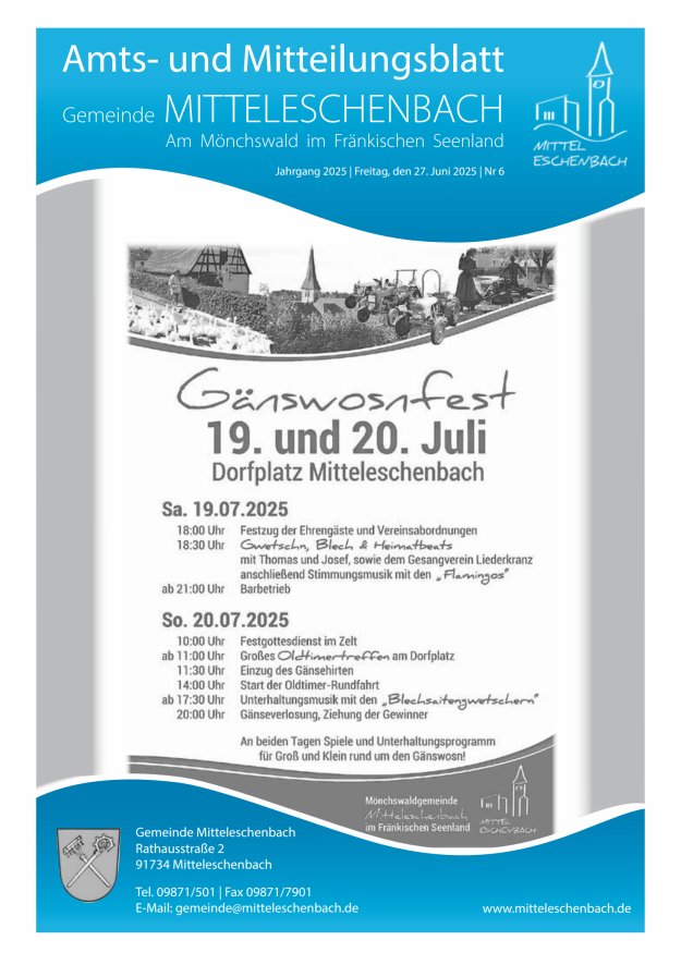 Amts- und Mitteilungsblatt Gemeinde Mitteleschenbach Titelblatt 06/2025