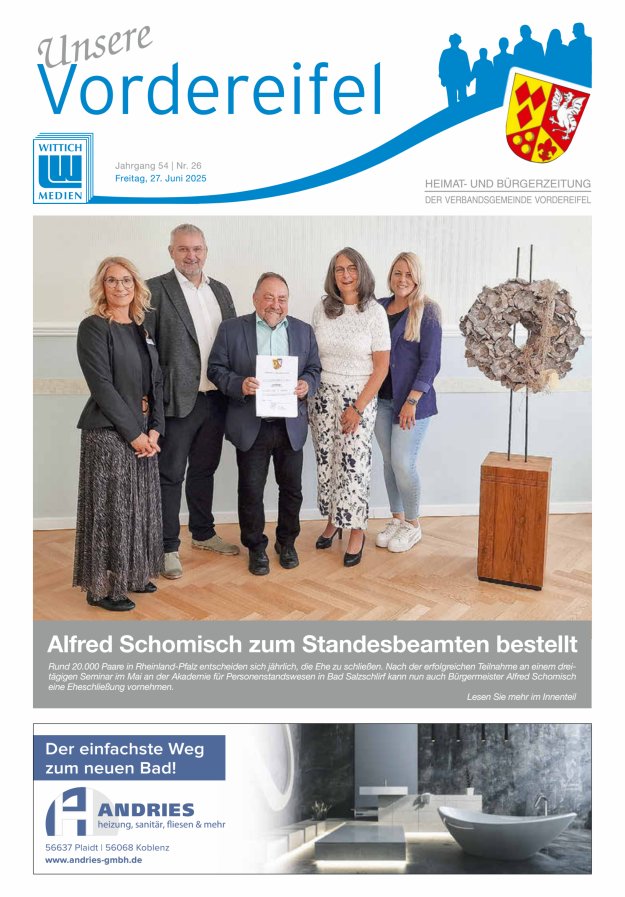 Mitteilungsblatt Vordereifel - Heimat- u Bürgerzeitung der VG Vordereifel Titelblatt 26/2025