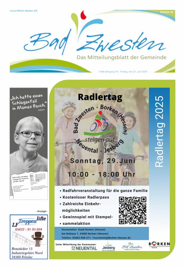 Heimatzeitung Bad Zwesten Titelblatt 26/2025