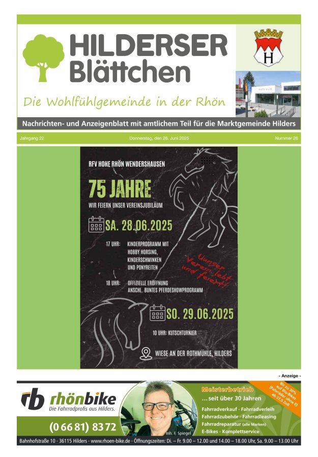 Hilderser Blättchen Titelblatt 26/2025