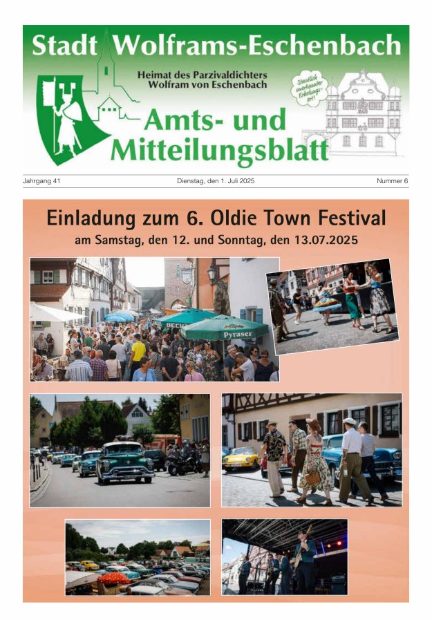 Amts- und Mitteilungsblatt Stadt Wolframs-Eschenbach Titelblatt 06/2025