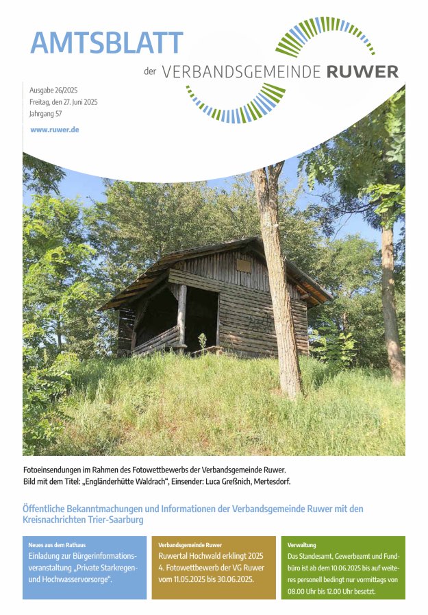 Amtsblatt VG Ruwer Titelblatt 26/2025
