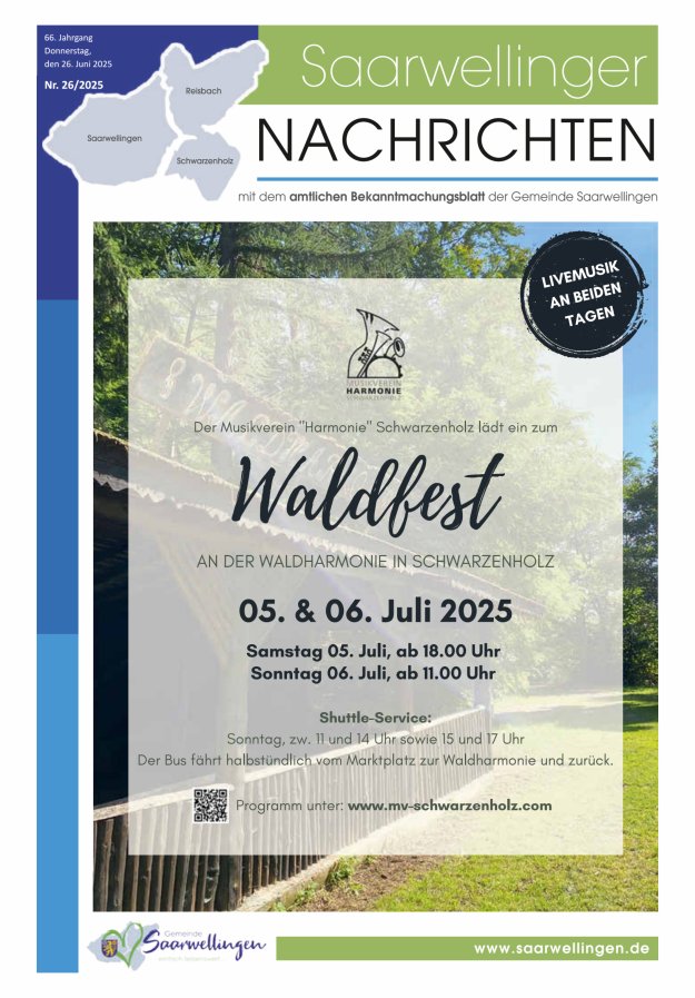 Saarwellinger Nachrichten Titelblatt 26/2025