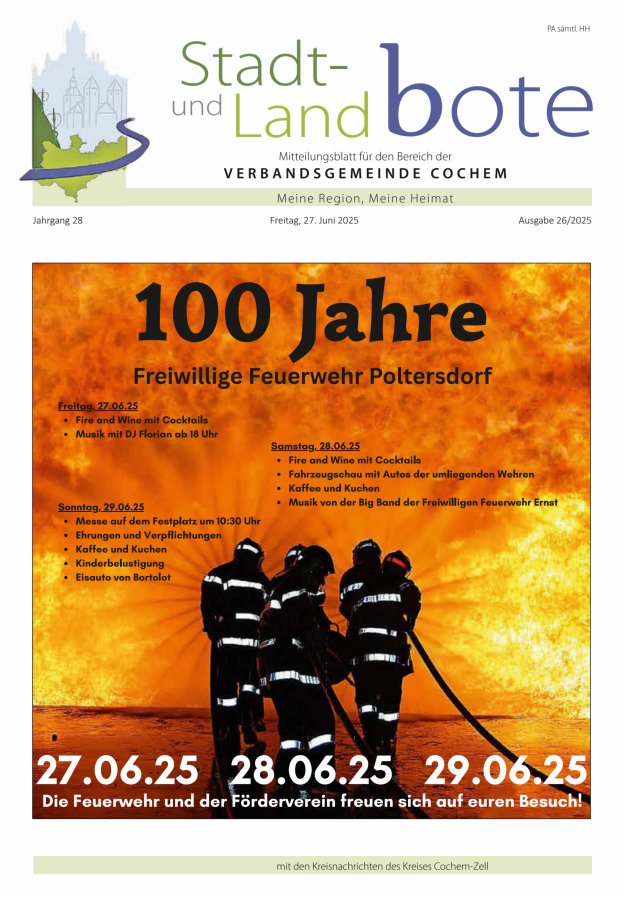 Stadt- und Landbote VG Cochem Titelblatt 26/2025
