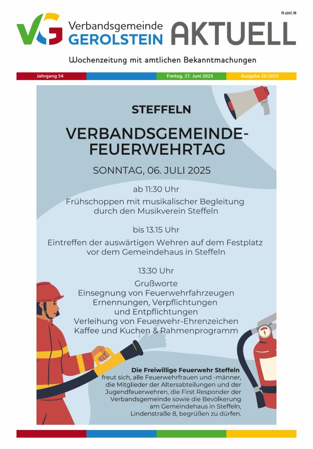 Verbandsgemeinde Gerolstein aktuell Titelblatt 26/2025