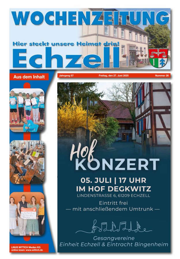 Wochenzeitung für die Gemeinde Echzell Titelblatt 26/2025