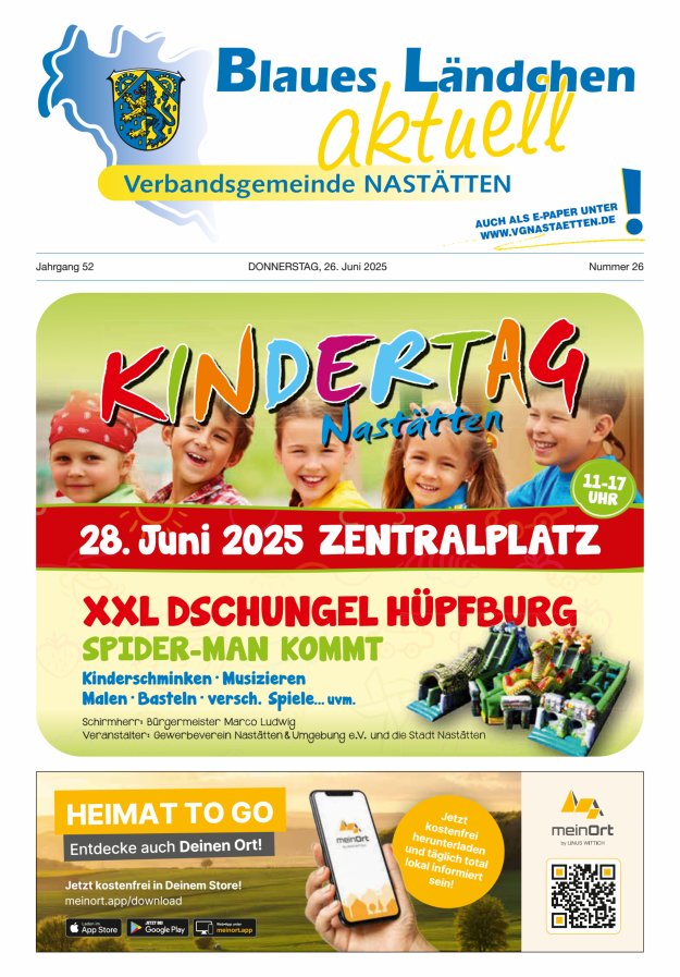 Blaues Ländchen aktuell - Heimat- u Bürgerzeitung VG Nastätten Titelblatt 26/2025