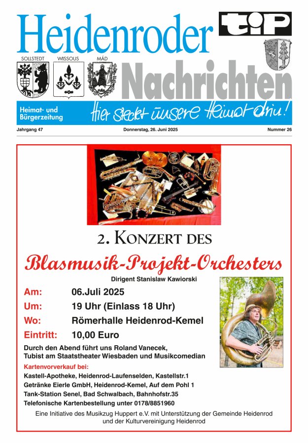 "tip" Heidenroder Nachrichten Titelblatt 26/2025